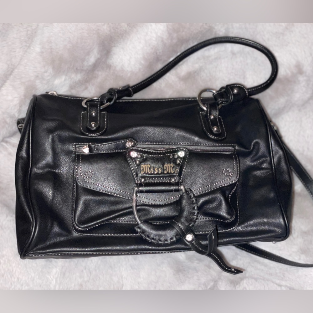 Miss Me Black Satchel Bag